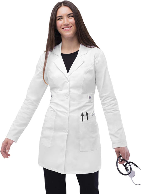 Adar Universal Stretch Lab Coat for Women - 36" Tab-Waist Lab Coat