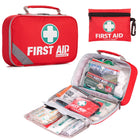 2-In-1 First Aid Kit (215 Piece) + Bonus 43 Piece Mini First Aid Kit -Includes Eyewash, Ice(Cold) Pack, Moleskin Pad and Emergency Blanket for Travel, Home, Office, Car, Camping