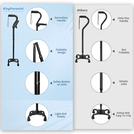 Walking Cane for Elderly Adults - Large Mobility Assistant Bar Support up to 400Lbs