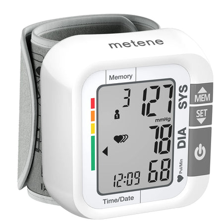 Wrist Blood Pressure Monitor for Home Use, Large LCD Display, 99 X 2 Sets Memory, 1 Carrying Case