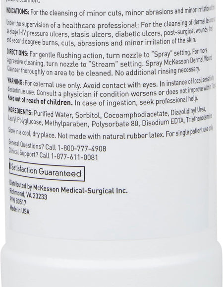 Dermal Wound Cleanser, Non-Sterile, Non-Cytotoxic, Rinse-Free Formula, 8 Fl Oz, 1 Count