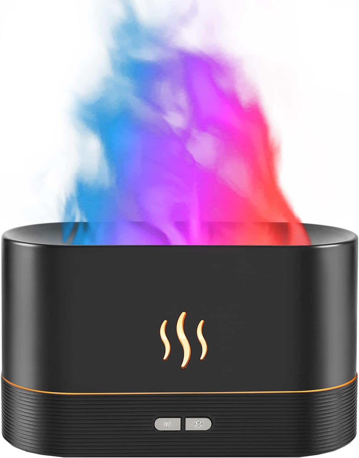 Flame Diffuser Humidifier-Auto off 180Ml Essential Oil Diffuser-2 Modes Brightness Aroma Humidifier with Fire Flame Effect for Home,Office,Spa,Gym(Black)