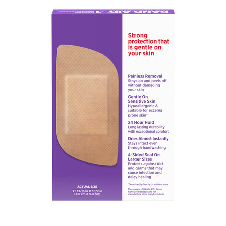 Brand Adhesive Bandage for Sensitive Skin, Extra Large, 7 Ct