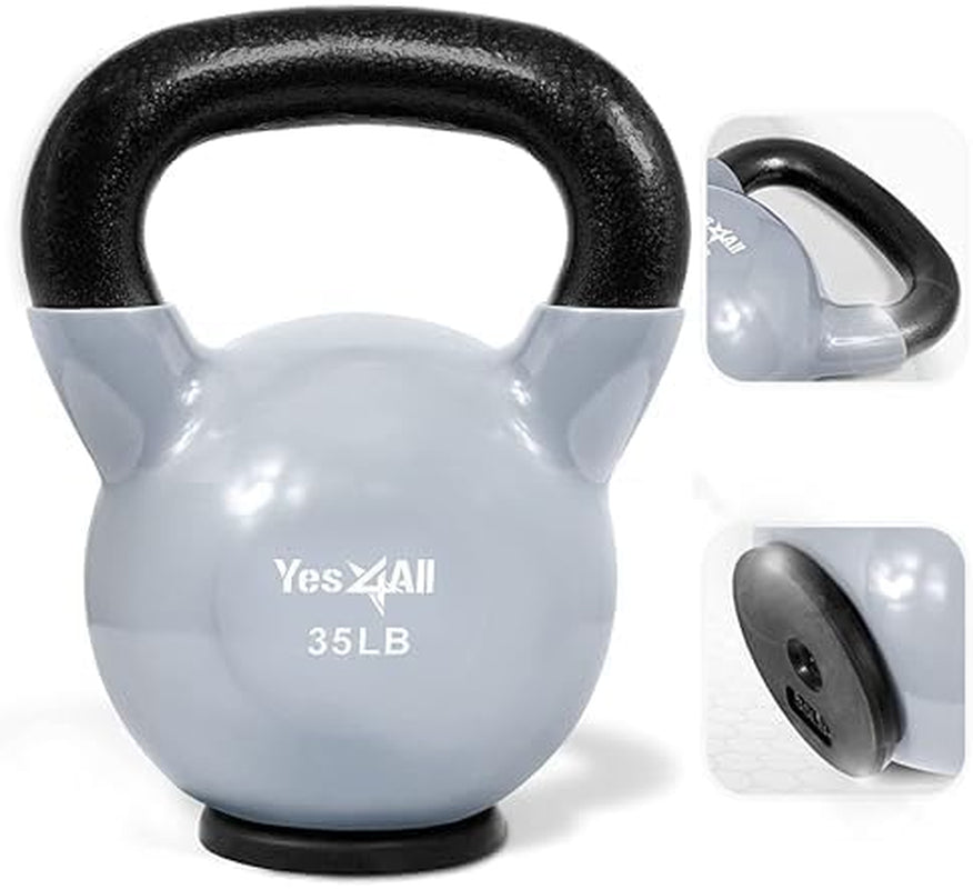 Kettlebells Rubber Base, Kettlebell Set for Women, Strength Training Kettlebells Weights (10-65 Lbs)