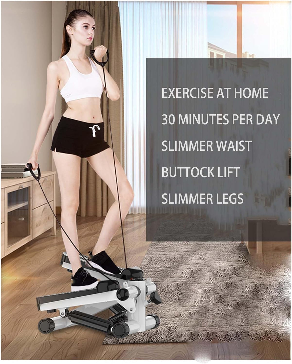 Steppers for Exercise at Home,Stair Stepper,Mini Steppers for Exercise at Home with Resistance Band,Stair Stepper for Home,Exercise Home Workout Equipment for Full Body Workout