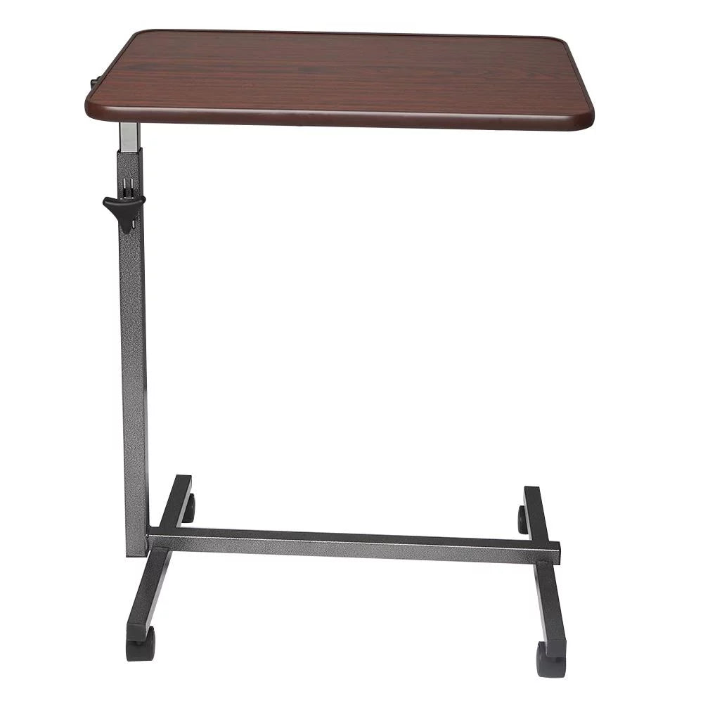 27"-44" Adjustable Height Overbed Table with Wheels for Hospital Home Office Bedside Table