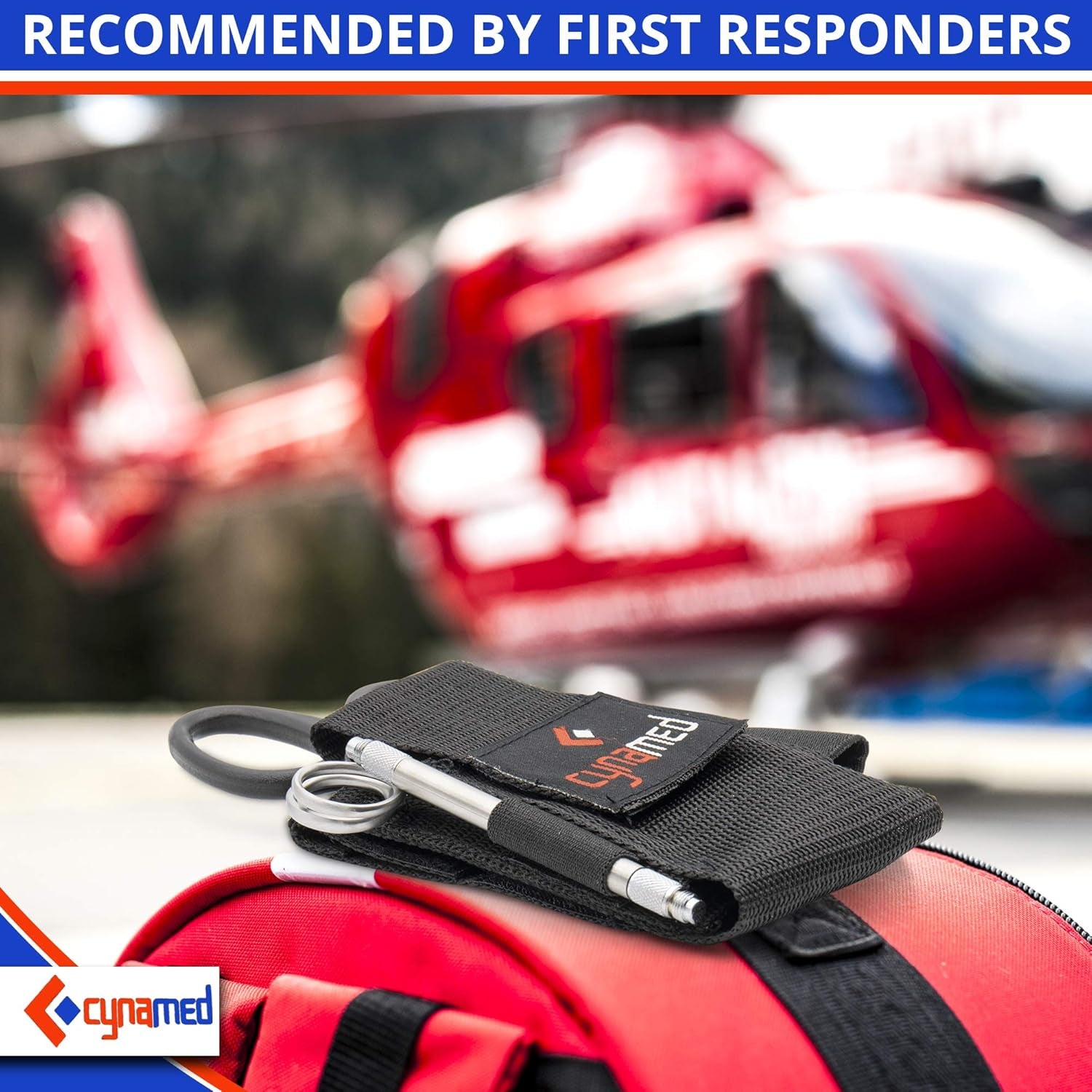 First Responder Medical Tool Kit - Bandage Scissors, Magnetic Debris Remover, EMT Shears, Hemostat, Tweezers - Adjustable Multi-Pocket Nylon Belt Pouch - Paramedic, Nurse, Emergency Responders