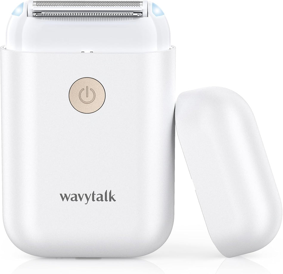 Electric Shaver for Women, Bikini Trimmer for Women for Legs Underarm Private Area Public Hairs, Electric Razor USB Rechargeable Womens Shaver Cordless with Detachable Head & 2 Leds (White)