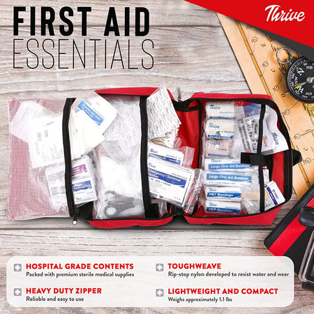 | First Aid Kit | 291 Piece Supply Kit | Hospital Grade Medical Supplies for Emergency and Survival Situations | Car, Trucks, Camping, Travel, Office, Sports, Hunting & Home