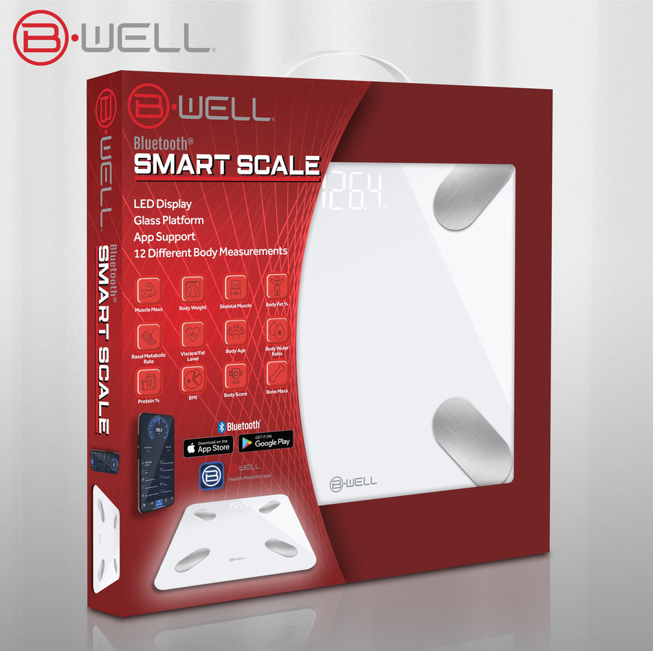 Bluetooth Smart Scale with App – Track Weight, BMI, Body Fat & More