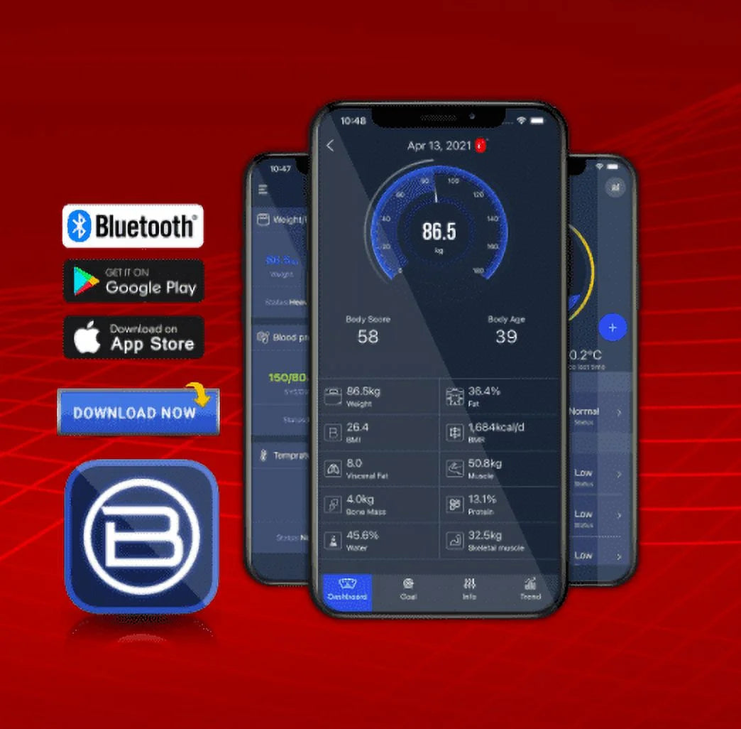 Bluetooth Smart Scale with App – Track Weight, BMI, Body Fat & More