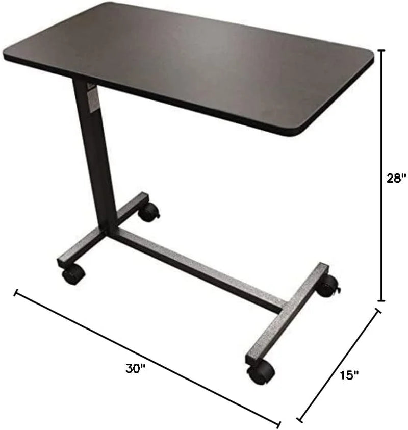 13067 Non Tilt Top Overbed Table, Silver Vein