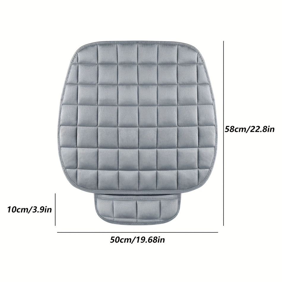 1pc Car Seat Cushion, Non-Slip Rubber Bottom With Storage Pouch, Premium Comfort Memory Foam, Driver Seat Back Seat Cushion, Car Seat Pad Universal