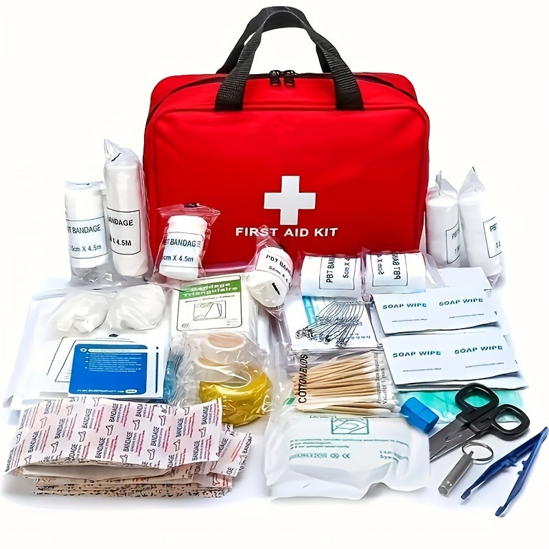 Portable First Aid Kit For Outdoor Travel Camping Hiking Adventures - Multi-Purpose Emergency Supplies Bag (With Essential Medical Equipment)