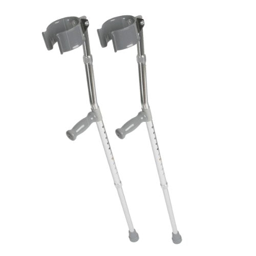 Medline Aluminum Forearm Crutches, 250-lb. Weight Capacity, Tall Adult (5ft. 10in. - 6ft. 6in.), Pack of 2
