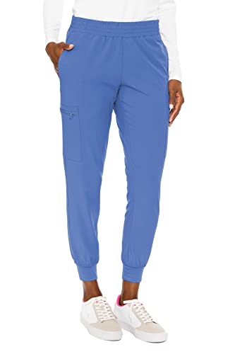 Med Couture Women's Energy Collection Seamed Jogger Scrub Pant, Ceil, X-Small Tall