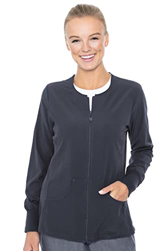 Med Couture Women's 'Active Collection' Warm Terrain Warm Up Jacket, Pewter, Small