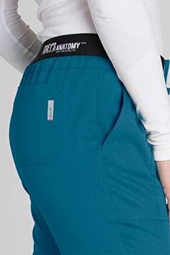 Grey's Anatomy 4275 3 Pkt Logo Waist Pant with Drawstring (Black, XXX-Large)