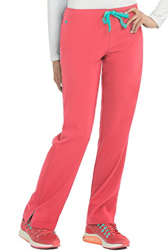 Med Couture Energy Classic Drawstring Scrub Pant for Women, Coral, X-Small