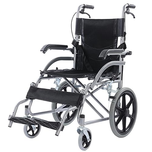 Wheelchairs for Adults-18“ Width, Lightweight Foldable- Medical Transport Wheelchair-Elderly Wheelchair-Portable Small Wheel Travers for The Disabled-Multifunctional Nursing Wheelchair-Black