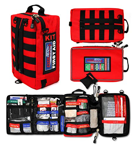Ever-Ready Industries Outdoor Protection and Workplace First Aid Kit - Emergency Medical and Trauma Kit- Color Coded, Essential Trauma Items, Durable and Portable - 196 Pieces