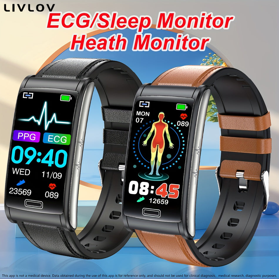 1pc 1.47 Inch Fitness Activity Monitor Smart Watch, Health Tracker Watch With Heart Rate, Blood Oxygen, Blood Pressure, Blood Sugar, Sleep Tracking, Body Temperature, HRV, Heart Health Analysis