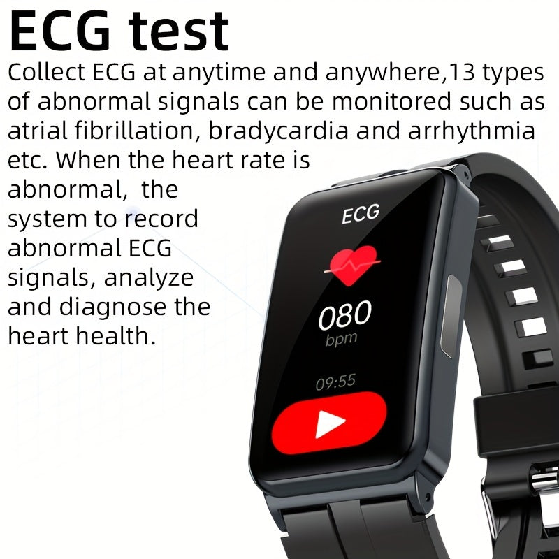 1pc ECG Smart Watch For Women Men, Health Tracker Watch With Heart Rate Monitor, Blood Oxygen, Blood Pressure, Blood Sugar, Sleep Tracking, Body Temperature, HRV, Heart Health Analysis