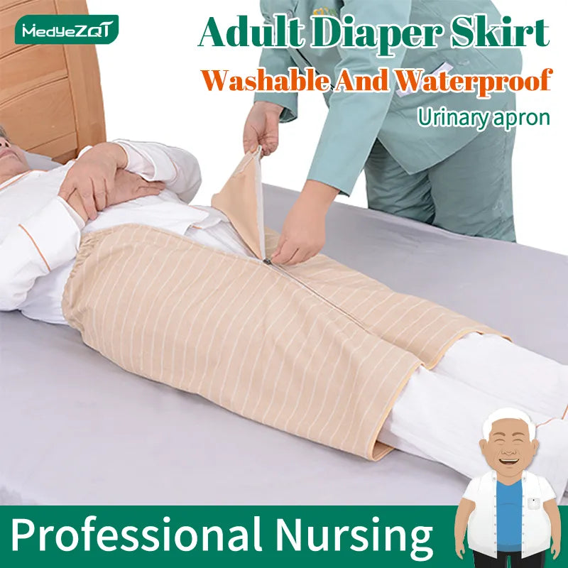 Washable Adult Diaper Skirt Reusable Waterproof Apron Underpads For Bedridden Patient Incontinence Urine Bed Pad
