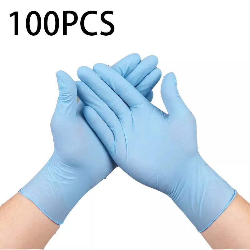 100PCS Latex Free Disposable Blue Nitrile Gloves Small Lab Safety Protection Tool Makeup Artist/Chef/Waiter Oilproof Work Gloves