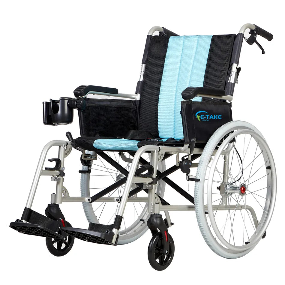 Lightweight Foldable Wheelchair with Travel Bag