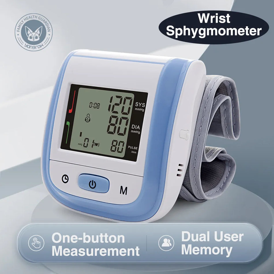 Automatic Wrist Blood Pressure Monitor with Digital LCD and Heart Rate Detection