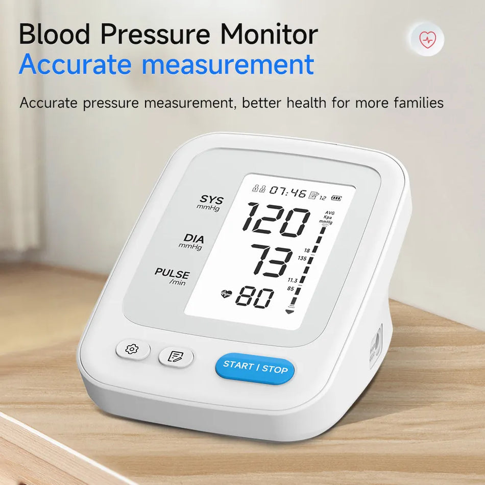 Portable Digital Upper Arm Blood Pressure Monitor - LCD Display -