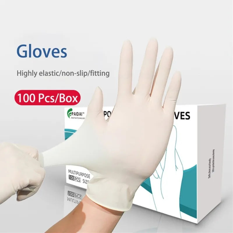 100 Pcs Disposable Latex Gloves
