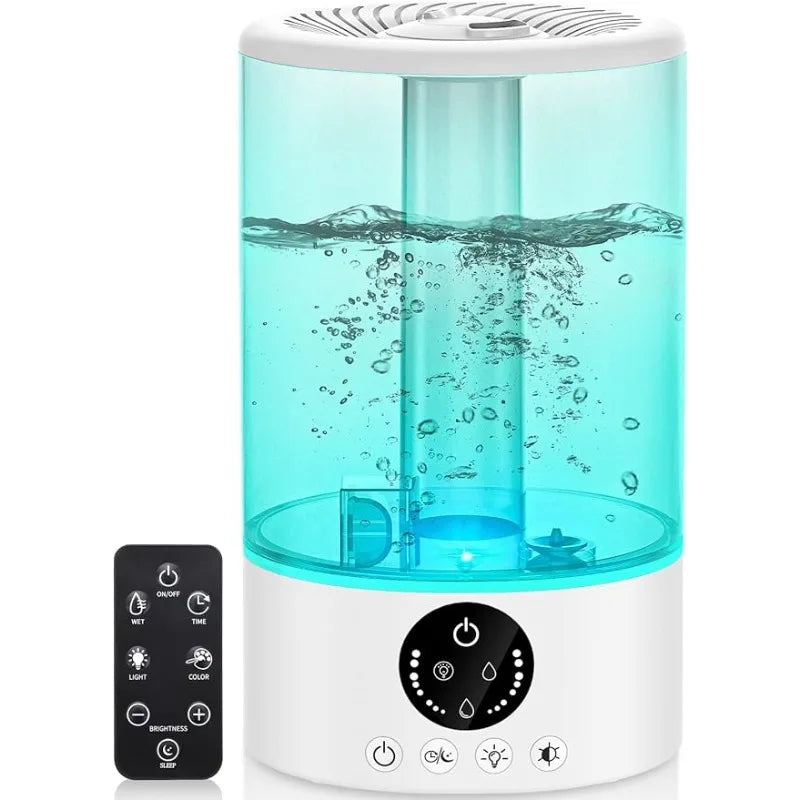 Remote Control Ultrasonic Cool Mist Humidifier with 6 Adjustable Mist Levels, Timer, and Auto Shut-Off
