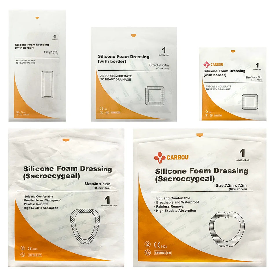 Silicone Foam Dressing for Waterproof and Absorbent Wound Care - 1 Piece