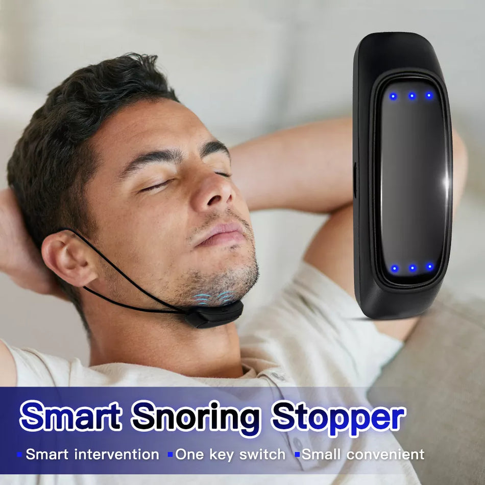 "Smart Anti Snoring Device - EMS Pulse, Stop Snoring, Portable & Comfortable, Sleep Aid for Sleep Apnea, USB Rechargeable"