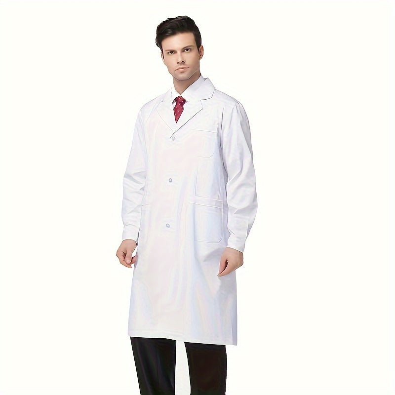 Dental Coat Lab Coat For Men Women White Long Sleeve Unisex Lab Coat Cotton Lab Coat Long Sleeve