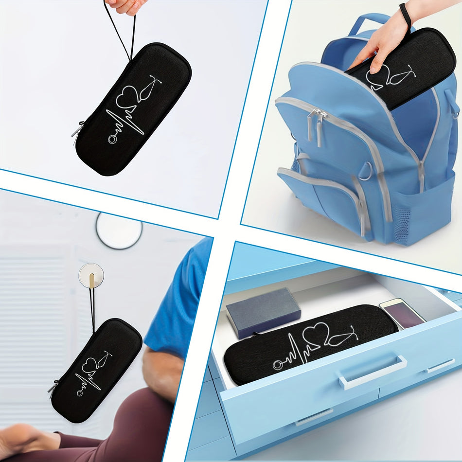 1 Set Stethoscope Storage Kit, Multifunctional Portable Bag, EVA Bag, Stethoscope Cloth Box, Household Anti-fall EVA First Aid Kit, No Tool Included