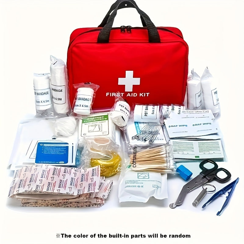 184pcs First Aid Kit, Multi-purpose Emergency Medical Supplies Portable Medical Bag, For Outdoor Hiking, Camping And More, Multi-functional First Aid Bag, 30 Types 184 Accessories Outdoor First Aid Bag Home Emergency Bag