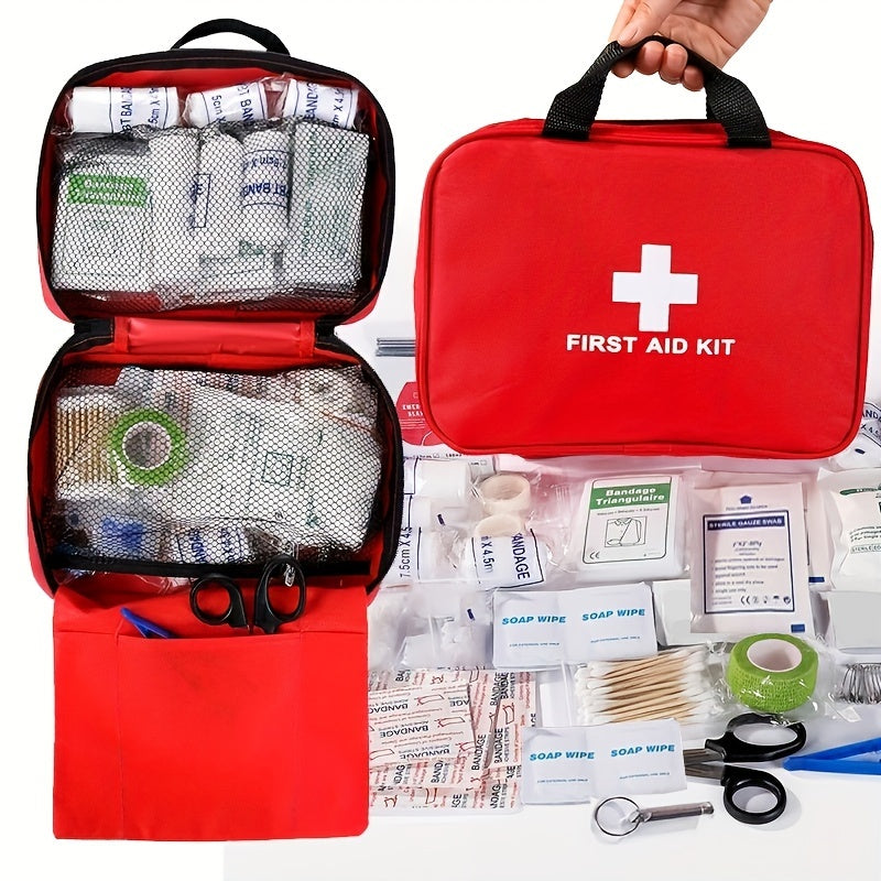 Portable First Aid Kit For Outdoor Travel Camping Hiking Adventures - Multi-Purpose Emergency Supplies Bag (With Essential Medical Equipment)